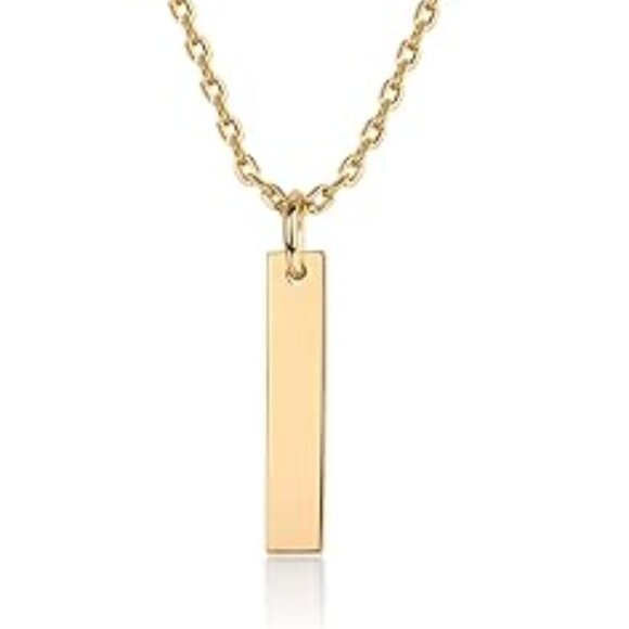 Neiman Marcus 14K Gold Plated Bar Necklace - Picture 3 of 3